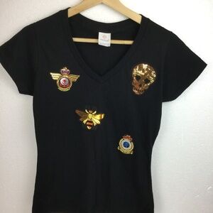 Yazbek Ella T-shirt  Bee Skull Embroidered